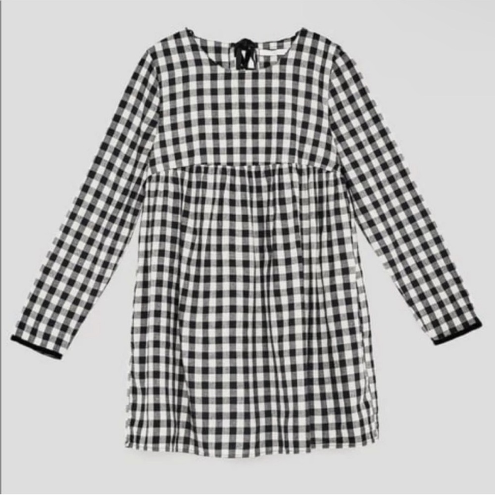 Zara Gingham Romper Babydoll Dress